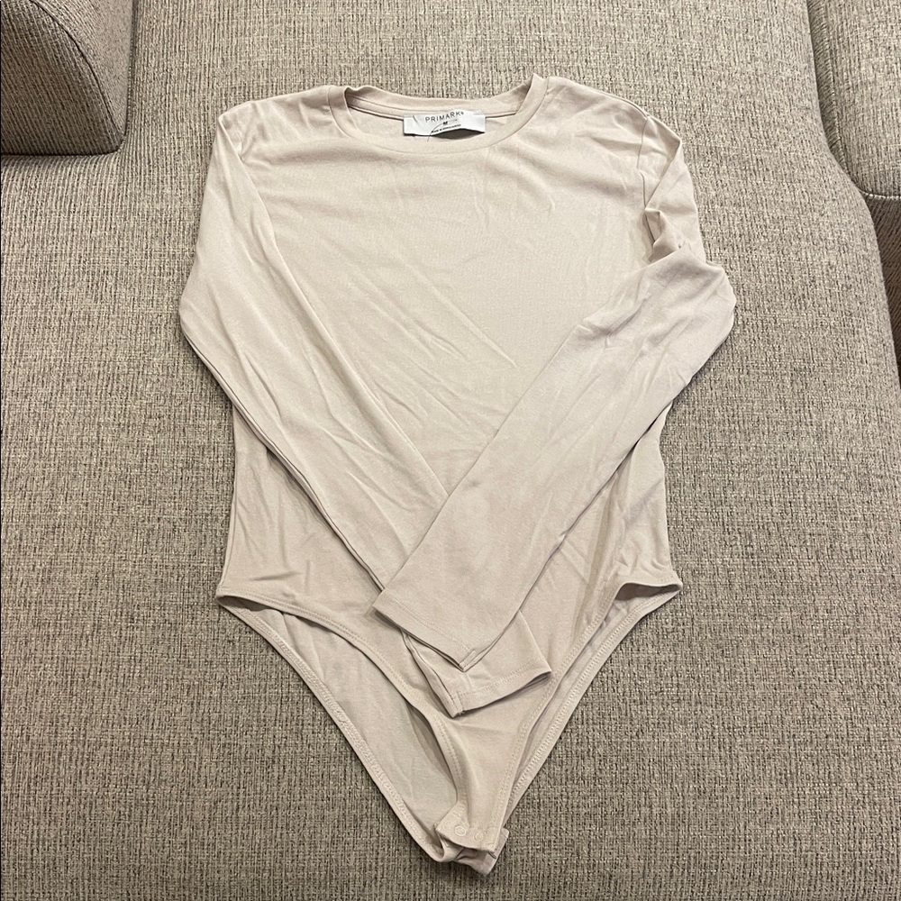 Beige Long Sleeve Bodysuit